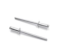 ISPINNER 100pcs 1/8" x 5/16" Aluminum Blind Rivets, 3.2 x 8mm Pop Rivets, Pack of 100 (Silver)