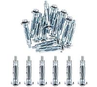 ISPINNER 20pcs M4x32mm Zinc Plated Steel Molly Bolt Hollow Drive Wall Anchor Screws for Drywall, Plaster and Tile