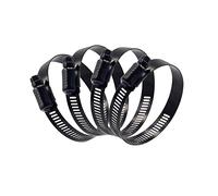 ISPINNER 4pcs 3 Inch Stainless Steel Adjustable 52-76mm Size Range Worm Gear Hose Clamp, Fuel Line Clamp for Plumbing, Automotive and Mechanical Application (Black)