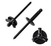 ISPINNER 50pcs 3/16" x 4/5" Large Head Tri-Fold Exploding Aluminum Pop Rivets (Black)