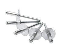 ISPINNER 50pcs 3/16" x 5/8" Large Flange Aluminum Blind Rivets, 4.8 x 16mm Pop Rivets (Silver)