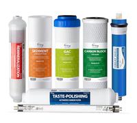 iSpring F7KU75 NSF Certified Replacement Under-Sink Water Filter Cartridges Set for 7-Stage 75 GPD Membrane Reverse Osmosis RO Water Filtration Systems with Alkaline Mineral Filter and UV Bulb