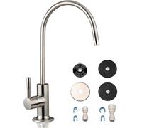 iSpring GA1-BN 6.5"x11" 14oz Solid Brass Heavy Duty Water Filter Designer Faucet, Fits Most Reverse Osmosis Units, High-Spout, Brushed Nickel