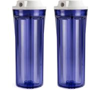 iSpring HC12X2 1/4'' Clear Water Filter Housing for Reverse Osmosis System, 2.5 Inch x 10 Inch Filters, Pack of 2
