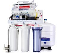 iSpring RCC1UP-AK, 100 GPD 7-Stage Reverse Osmosis Under Sink Water Filtration System with Boost Pump, Alkaline Remineralization and UV Filter, Patented Top-Mounted Faucet Design for Easy Installation