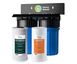 iSpring WGB21B-CPB 2-Stage Whole House Water Filtration System Reduces Arsenic, Cadmium, Mercury, Sediments, Chlorine, and up to 99 percent Lead, 1" Inlet Outlet