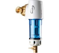 iSpring WSP50GR Reusable Spin Down Sediment Water Filter, 50 Micron with Built-in Housing Scraper, 360° Rotatable Head, Pressure Gauge, Blue