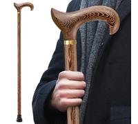 ispuoocti Wooden Walking Sticks for Men and Women, Handmade, High Load Bearing Walking Stick for Elderly, Ergonomic, Natural Solid Wood High-end Derby Walking Stick Suitable for Gift Giving