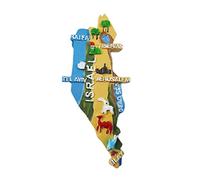 Israel 3D Map Fridge Magnet Souvenir Gift,Resin Handmade Israel Refrigerator Magnet Home & Kitchen Decoration Collection