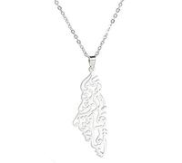 Israel and Palestine Map Pendant Necklaces Palestine Map Necklace Middle East Jewelry Gifts for Men Women