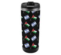 Israel and Palestine Peace 12oz Coffee Cup Travel Mug Stainless Steel Double Walled Insulated Tumbler with Lid