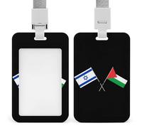 Israel and Palestine Peace ID Badge Holder Name Card Holders Photocard Case with Lanyard for Teacher Nurse Office