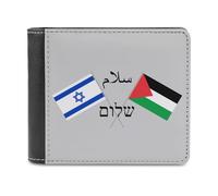 Israel and Palestine Peace Slim Wallet Bifold Credit Card Holder Case PU Pouch Purse for Men Women