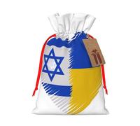 Israel and Ukraine Gift Bag with Handles and tag, Holiday Decoration, for Christmas, Birthday, Wedding - (S)