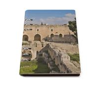 Israel at The Tower of David A5 Loose Leaf Notebook, Premium PU Leather Refillable 6-Ring Binder Journal, Durable Cover Lined Paper Lay Flat Design for Writing Journaling and Organization