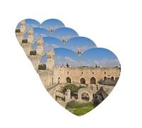 Israel At The Tower Of David Car Air Fresheners 4 Pcs Heart Shape Hanging Car Air Freshener Fragrance Scented Cards Auto Mirror Pendant Aromatherapy Tablets For Car Home Office Closet Bathroom