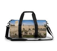 Israel at The Tower of David Gym Bag for Men Women Water Resistant Duffle Bag Travel Lightweight Bag for Travel Sports, white, 17.7in/9in/9in