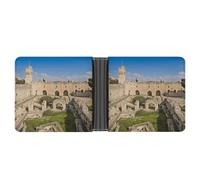Israel at The Tower of David Leather Wallet for Men Women, Minimalist Bifold Wallet, RFID Blocking Front Pocket Wallets Credit Card Holder Coin Purse Slim Billfold for Travel Work Daily, Gift