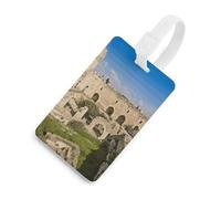 Israel at The Tower of David Luggage Tags White Travel Baggage Identification Labels Name ID Tag and Address Card Cute Unique Bag Tags with Durable Steel Loop