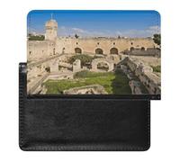 Israel at The Tower of David Passport Holder with Card Slots Portable Passport Cover Compact Waterproof Passports Protector