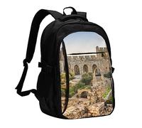 Israel At The Tower Of David Printed Laptop Backpack For Men,Carry On Travel Backpacks With Usb Charging Port,Print Large Casual Daypack