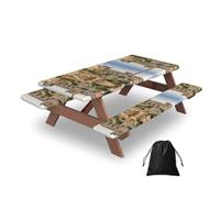 Israel at The Tower of David Rectangular water-repellent picnic tablecloths, outdoor camping, picnic, BBQ