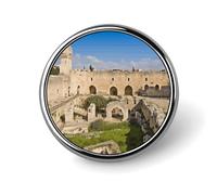 Israel at The Tower of David Round Button Pin 1 Inch Metal Brooch Lightweight Lapel Badge with Smooth Edges Fade-Resistan Decorative Pin for Daily Outfits Backpacks Jackets And Gifts