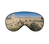 Israel at The Tower of David Sleep Mask for Side Sleeper Women Men Eye Mask for Sleeping Light Blocking Zero Pressure Breathable Travel Eye Cover Adjustable Soft Night Blindfold