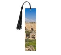 Israel at The Tower of David Wooden Bookmarks 5 Pcs,Handmade Double-Sided Printed Book Marks Page Markers with Black Tassels Book Accessories Gift for Book Lovers Women Men