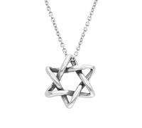 Israel Blessing 925 Sterling Silver Star of David Jewish Plain Necklace Gift for Men or Women Judaica Pendant, Metal