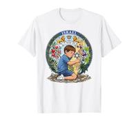 Israel Boy Hugging Map Lions of Judah Menorah Pride Heritage T-Shirt