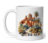Israel Ceramic Coffee Mug Middle East Historic Holy Land - Tea Coffee Mug with Comfortable Grip - Unique Travel Gift Cup for Office or Home - Vibrant Long | Ceramic Coffee Mug | St | 11oz