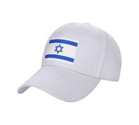 Israel Flag Baseball Cap | High-Performance Trucker Cap | UPF 50+ for Hiking and Road Trips (Moisture-Wicking) White