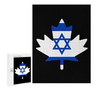 Israel Flag Canada Maple Leaf Jigsaw Puzzle for Adults Wooden Challenging Puzzles Gift for Family Friends