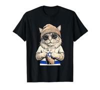Israel Flag Cat Israelis Value Graphic T-Shirt, Men, Black, S