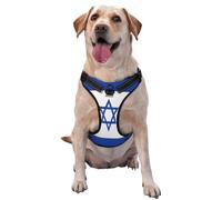 Israel Flag Dog Harness For Small, Medium, And Large Dogs â€“ Reflective Straps, Adjustable Fit With Quick-Release Buckles
