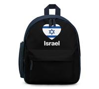 Israel Flag Heart Simple Small Capacity Backpack with One Side Pockets Casual Daypack for Men Women