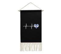 Israel Flag Heartbeat Hanging Poster Personalized Poster Hanger Frame Canvas Artwork for Wall Decor