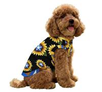 Israel Flag Israeli Star Sunflower Dog Shirts Stylish Tank Top | Small Medium Puppy Cute Pet Vest Sleeveless T-Shirt
