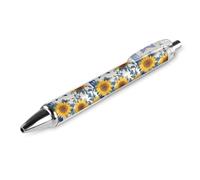 Israel Flag Israeli Star Sunflowers Retractable Ballpoint Pens 0.5mm Fine Black Inks Roller Smooth Writing Office Supplies 1 PCS
