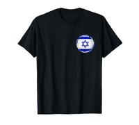 Israel Flag Paint Splatter Circle Star of David Pride T-Shirt