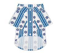 Israel Flag Shaped Hawaii Shirt Print Dog Clothes T-Shirt Beach for Puppy Cat L
