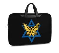 Israel Flag Yellow Ribbon Butterfly PU Shockproof Laptop Tote Bag | Durable Computer Bag,Office Handbag for Men Women