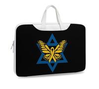 Israel Flag Yellow Ribbon Butterfly PU Shockproof Laptop Tote Bag | Durable Computer Bag,Office Handbag for Men Women