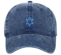 Israel Flags Embroidery Baseball Caps with Cotton Materials Casual Wear Headpiece Unisex Adjustable for Outdoor Activity Travel Souvenir Hat Navy Blue