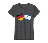 Israel Germany Heart German Flag Israeli Flag Love T-Shirt, Women, Dark Heather Grey, 3X-Large