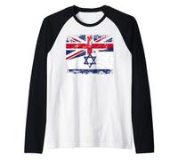 ISRAEL Half BRITAIN UK Friendship Flag ISRAELI Raglan Baseball Tee