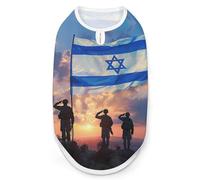 Israel Independence Day National Holiday Dog Shirts Sleeveless T-Shirt Pet Tank Top Soft Summer Vests Clothes for Dogs And Cat S