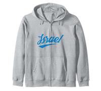 Israel Israeli Flag Colors Jewish Graphic Am Israel Chai Zip Hoodie