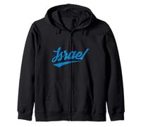 Israel Israeli Flag Colors Jewish Graphic Am Israel Chai Zip Hoodie